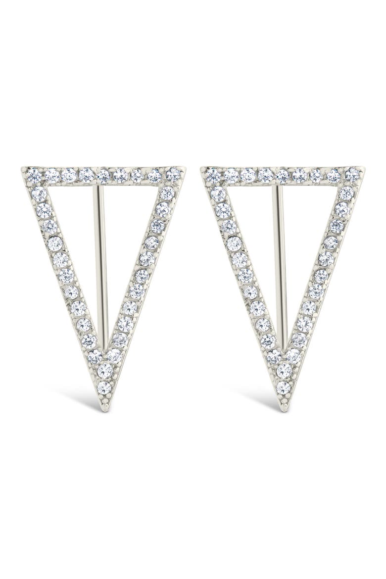 Janine Cubic Zirconia Geometric Threader Earrings, Alternate, color, SILVER