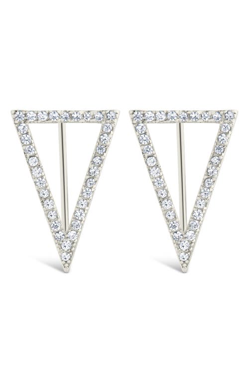 Sterling Forever Janine Cubic Zirconia Geometric Threader Earrings