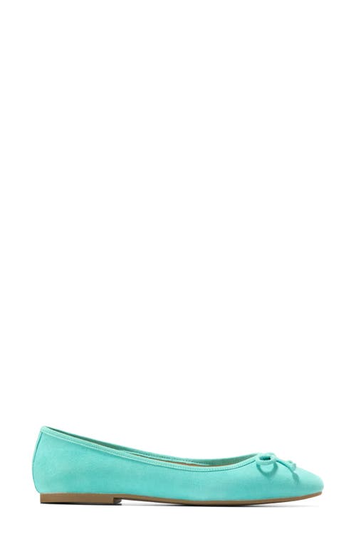 Cole Haan Yara Ballet Flat In Pool Blue Suede