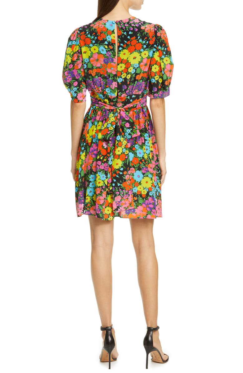 Les Rêveries Gigi Floral Print Silk Minidress, Alternate, color, 