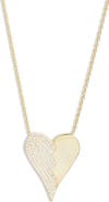 SHYMI Half Pavé Heart Pendant Necklace