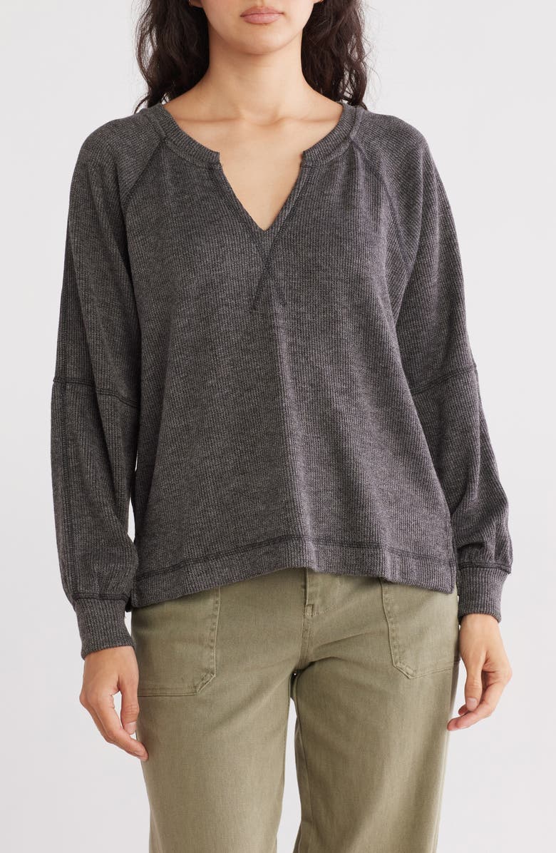 Blu Pepper Long Sleeve Waffle Knit Thermal, Main, color, 