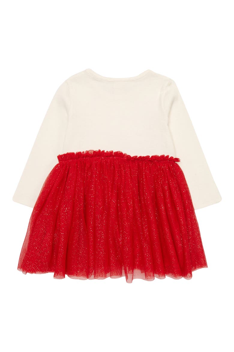 Tulle Fit & Flare Dress, Alternate, color, IVORY EGRET- RED