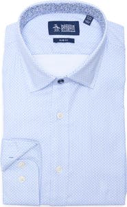 Original Penguin Dobby Geo Print Slim Fit Button Up Shirt