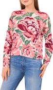 CeCe Floral Jacquard Sweater