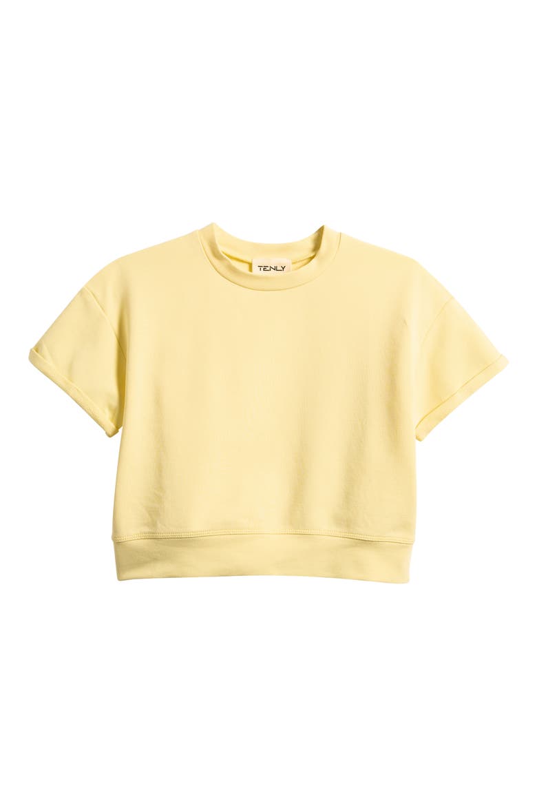 Kids' Cotton Blend French Terry Top, Main, color, LEMON DROP