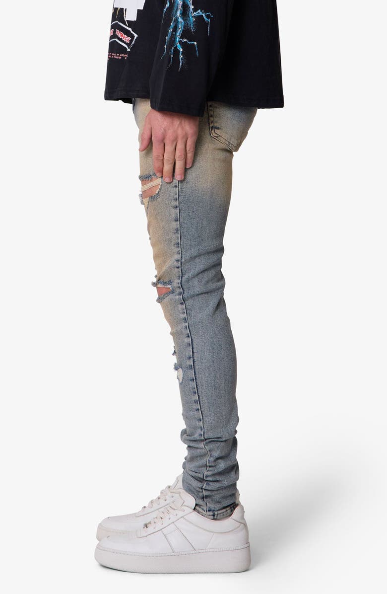 mnml Slashed Skinny Denim Jeans, Alternate, color,