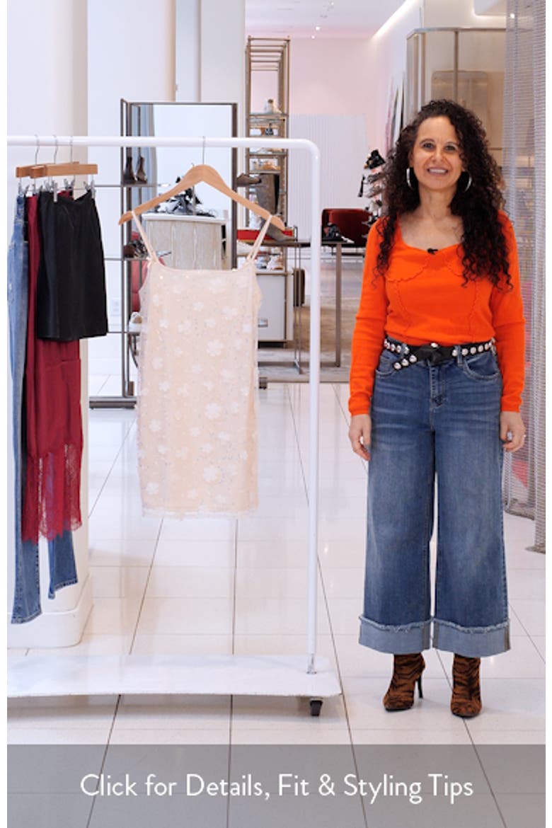 Bow Strap Flower Appliqué Slip Dress video