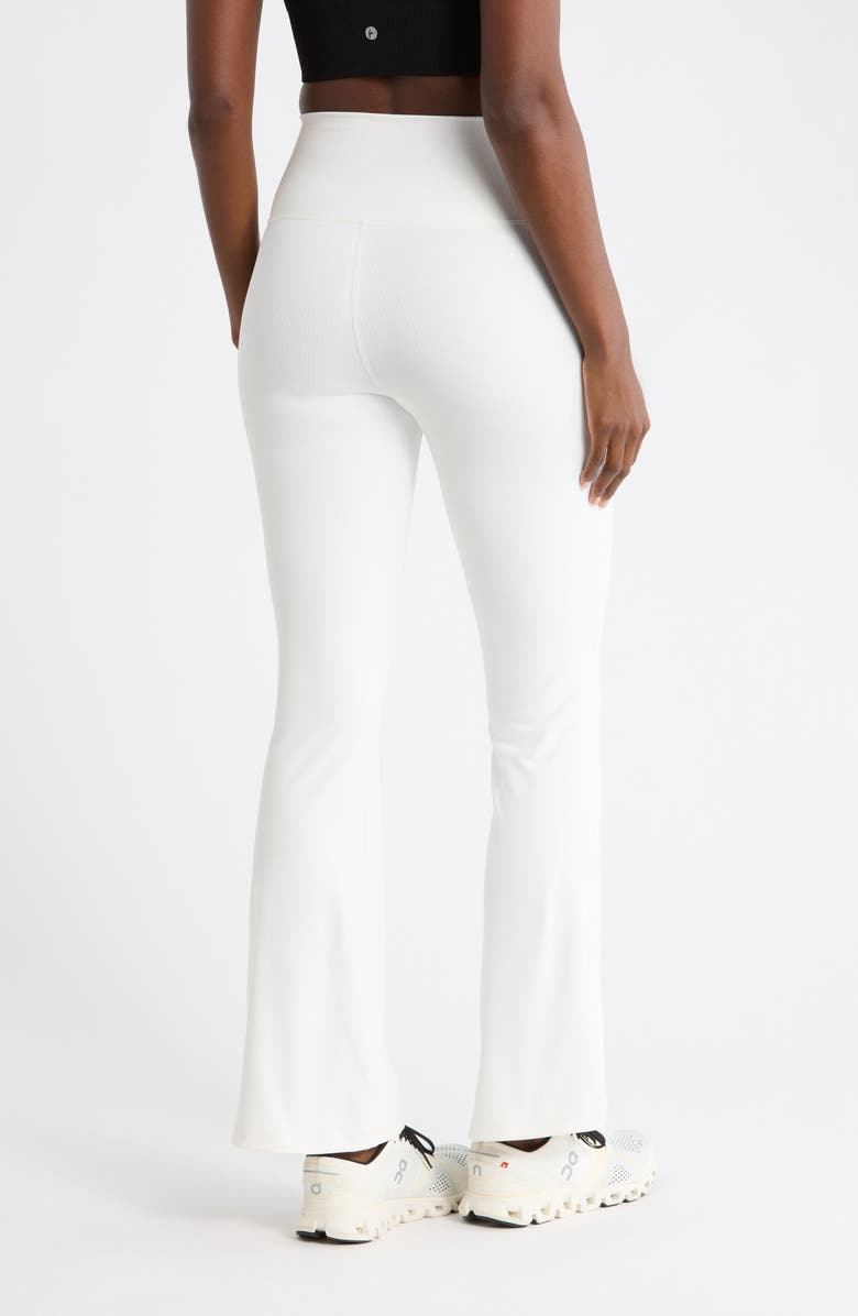 90 DEGREE BY REFLEX Felix Rib Everyday Flare Leggings, Alternate, color, White Dove