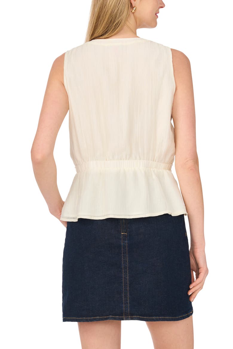 Lace Trim Button-Up Peplum Tank, Alternate, color, NEW IVORY