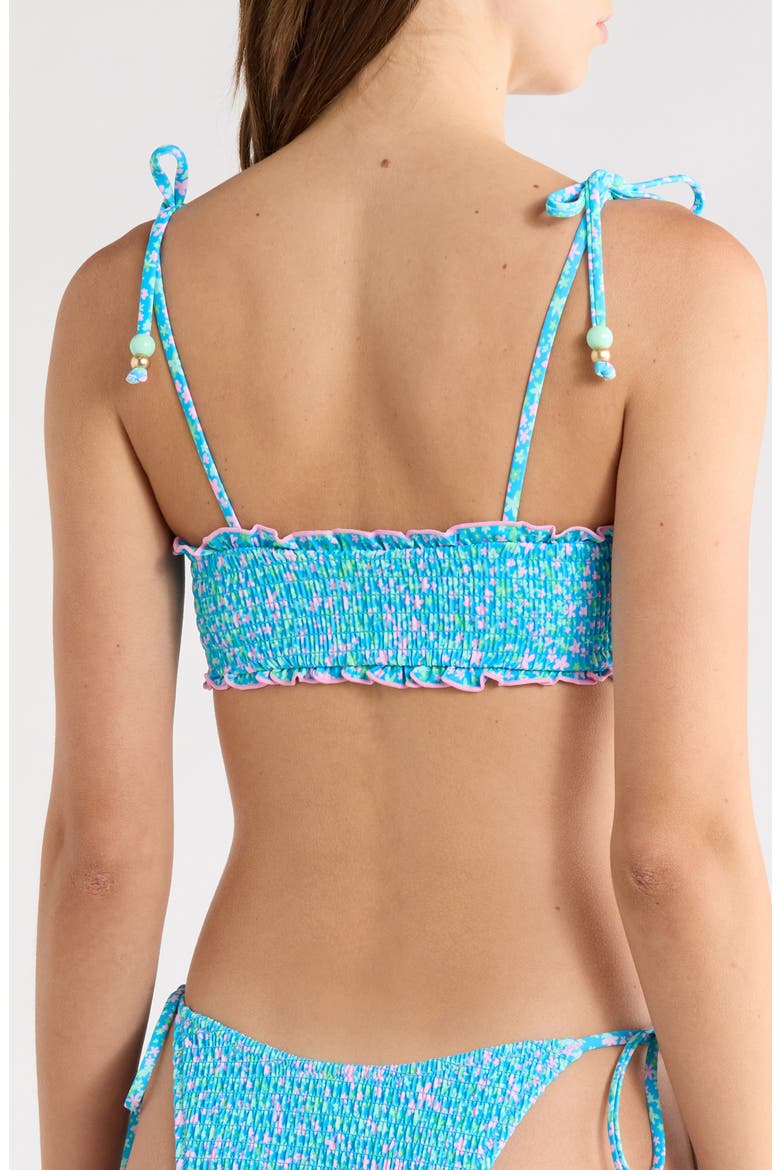 Smocked Crop Bikini Top, Alternate, color, OCEAN KISSES