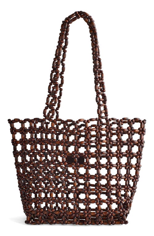 Madewell Wood Beaded Tote in Stained Bead Multi at Nordstrom