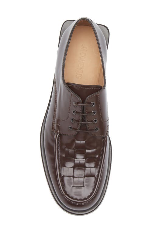 Jacquemus Les Derbies Tresses Woven Derby In Dark Brown 880
