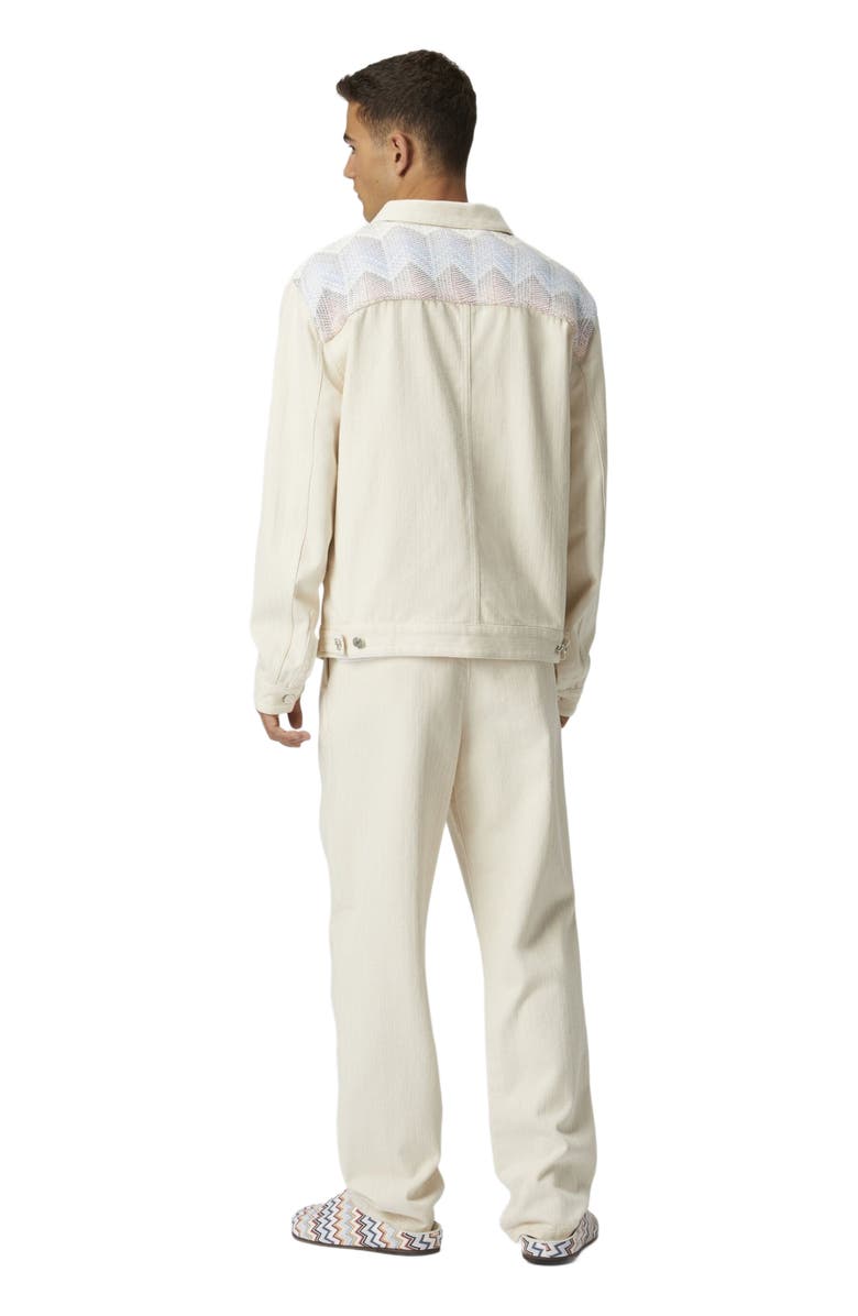 Missoni Denim Jacket With Chevron Knit Inserts, Alternate, color, 