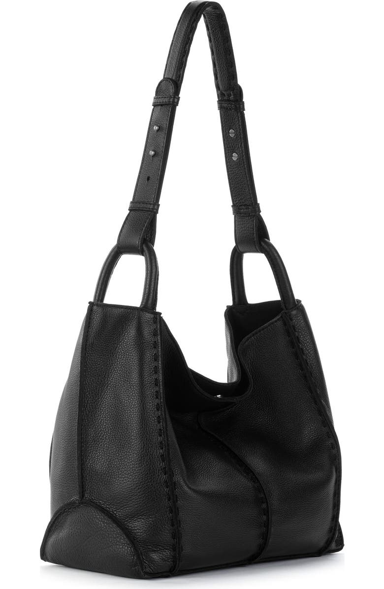 The Sak Los Feliz Medium Tote Leather Bag, Alternate, color, Black