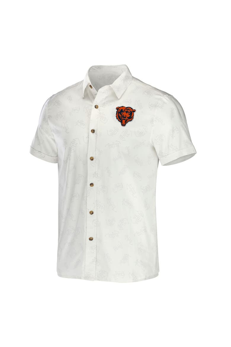 Men's NFL x Darius Rucker Collection by Fanatics White Chicago Bears Woven Button-Up T-Shirt, Alternate, color, White