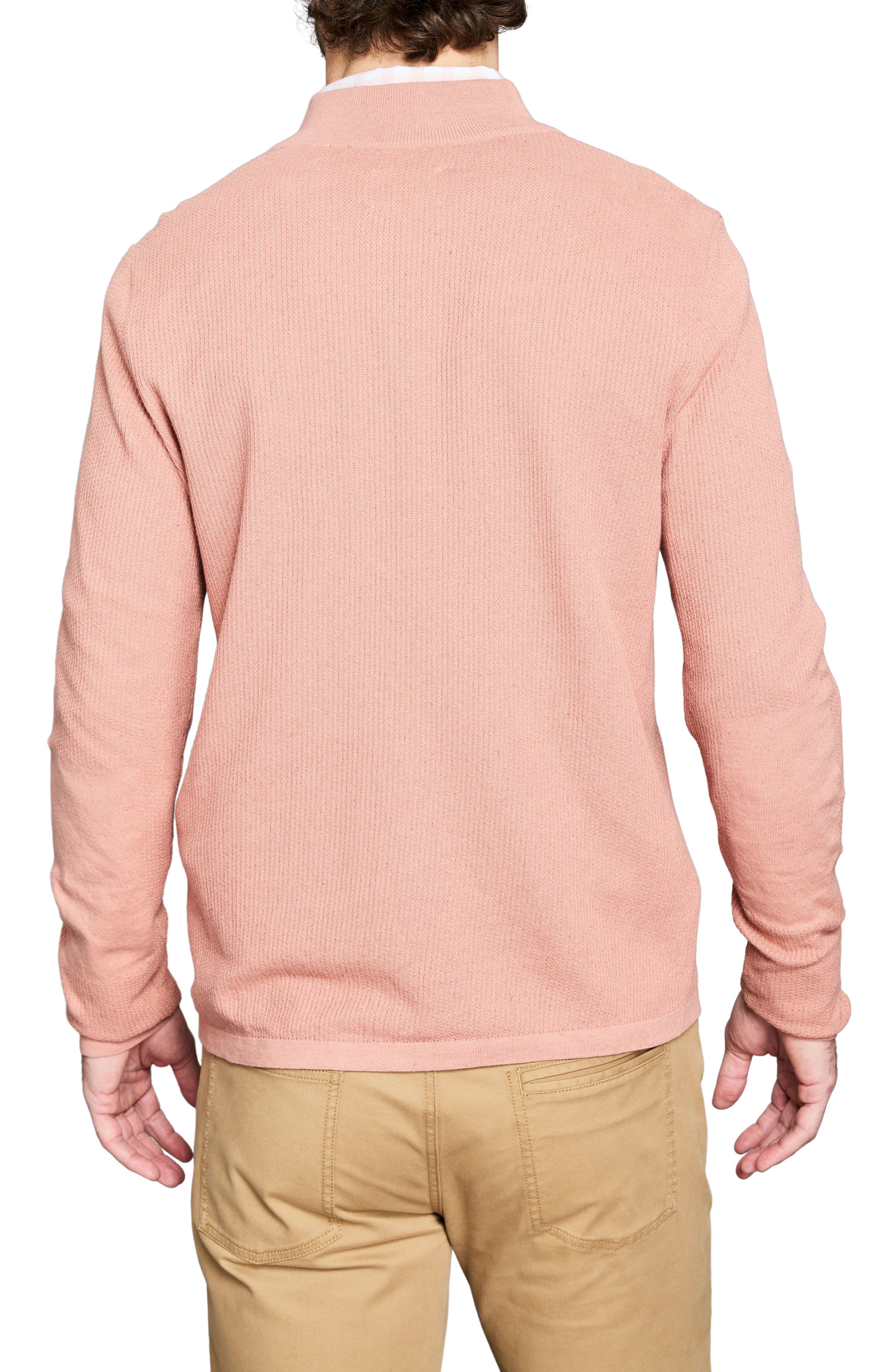 Fine Guage Texture Cotton Blend Quarter Zip Sweater - image 4