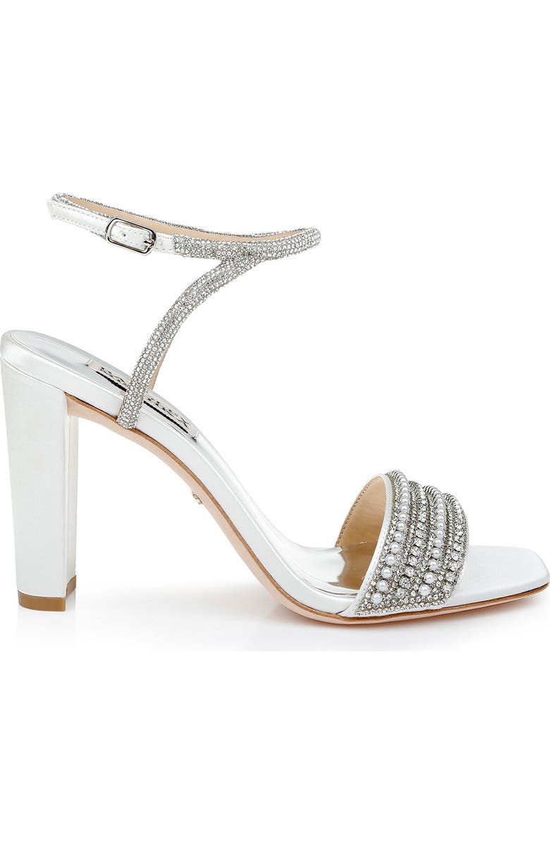 BADGLEY MISCHKA Collection Kari Ankle Strap Sandal, Alternate, color, Whitesatin