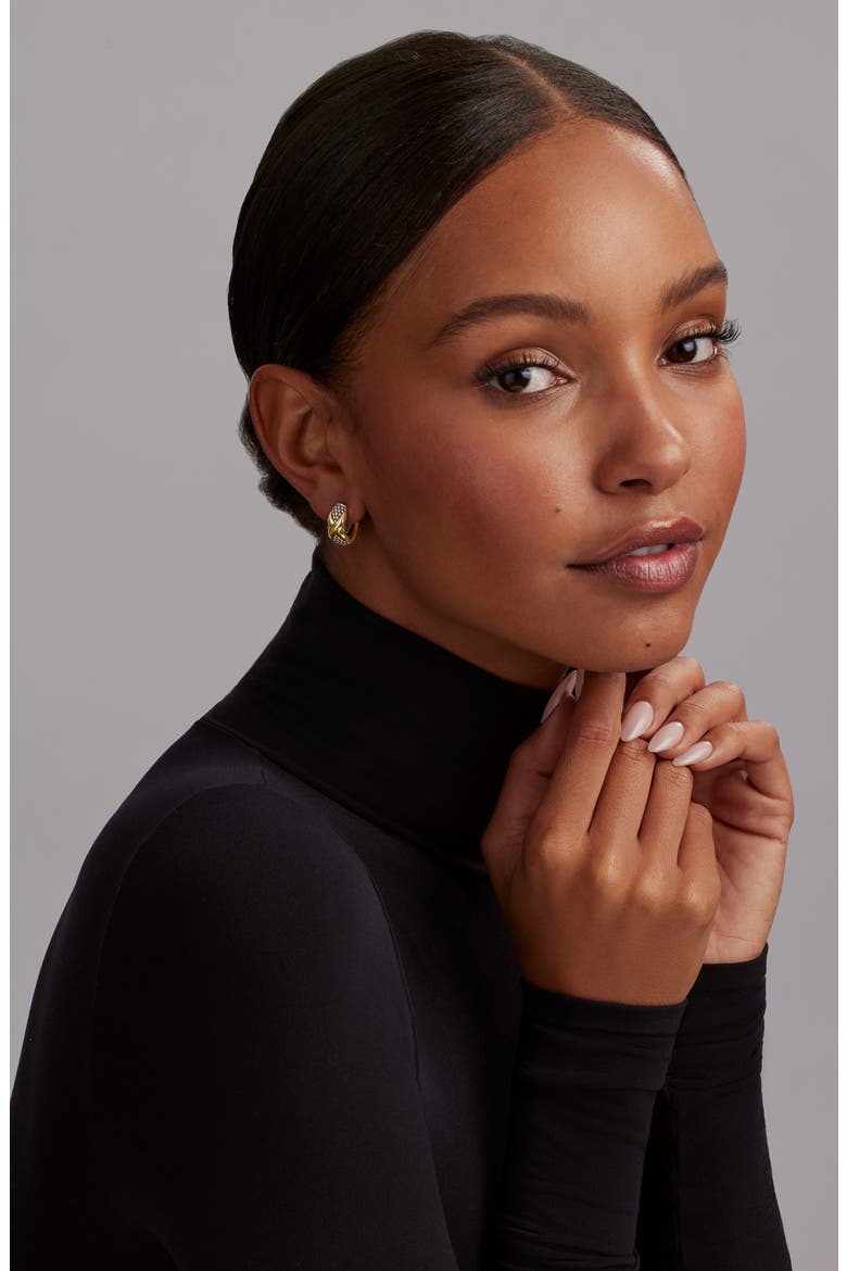 Embrace Hoop Earrings, Alternate, color, GOLD/ SILVER