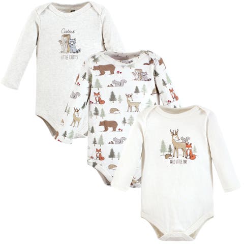 Cotton Long-Sleeve Bodysuit 3Pk (Baby)