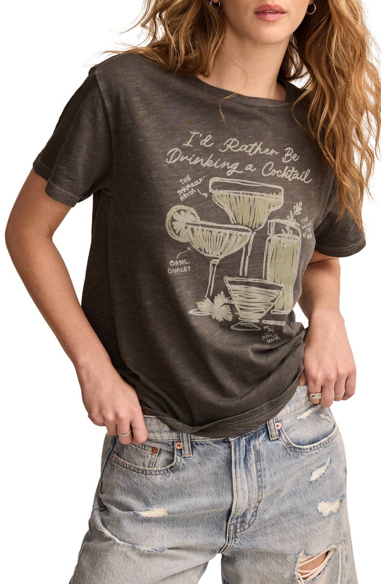 Lucky Brand I'd Rather Cotton Graphic T-Shirt, Main, color, 