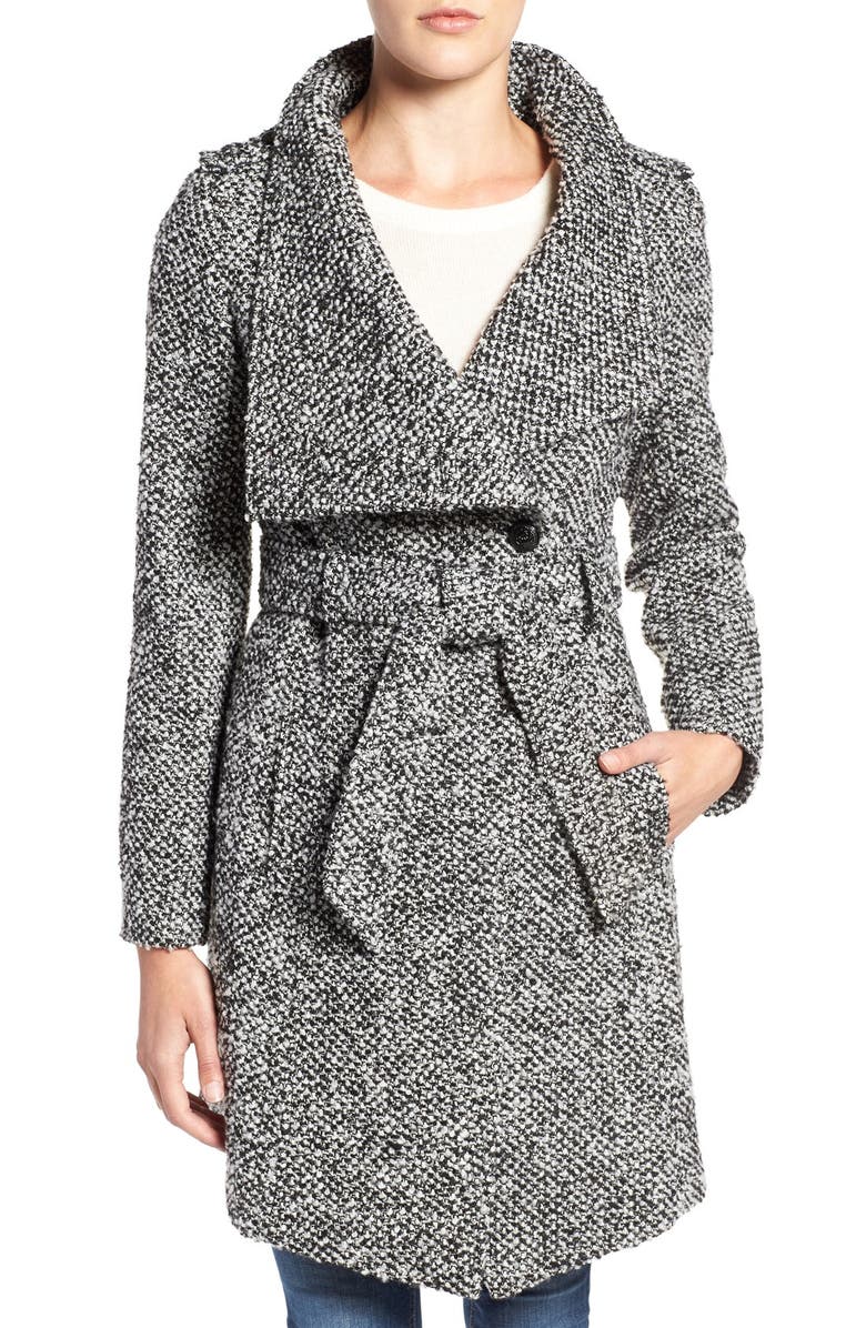 GUESS Water Resistant Asymmetrical Trench Coat, Main, color,