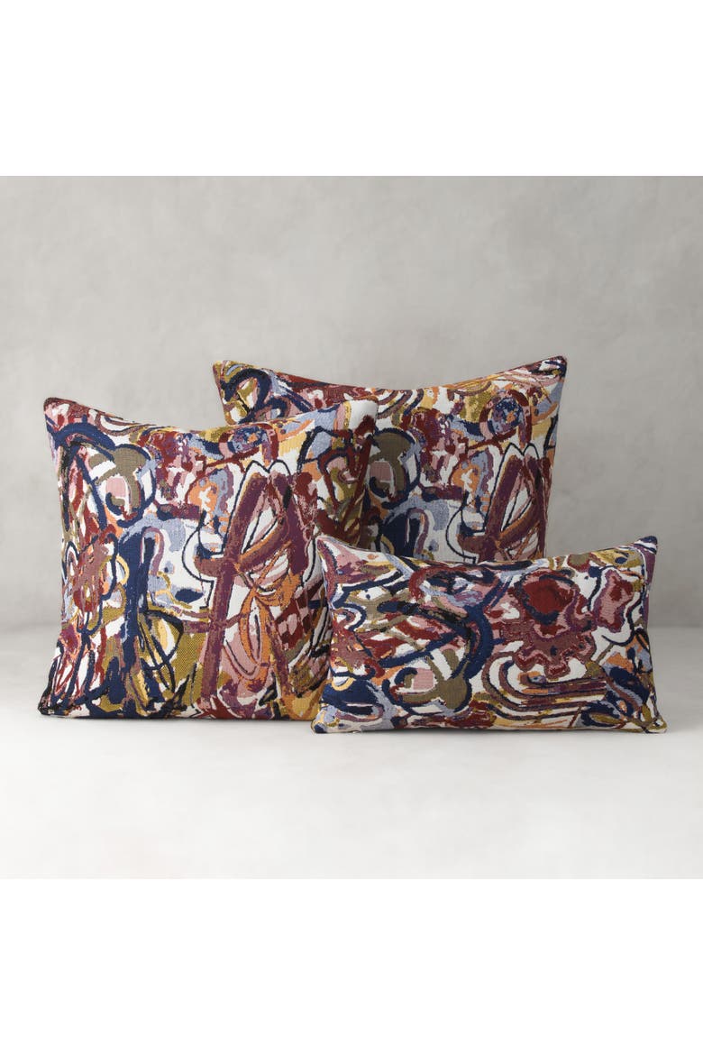 Graffiti Jacquard Indoor & Outdoor Woven Accent Pillow, Alternate, color, Multi