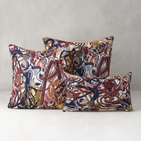 Graffiti Jacquard Indoor & Outdoor Woven Accent Pillow
