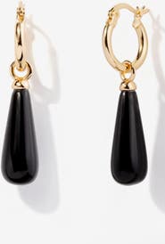 Little Sky Stone Belle Black Obsidian Hoops