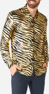 OppoSuits Tiger Shiner Modern Tailored Fit Button-Up Shirt