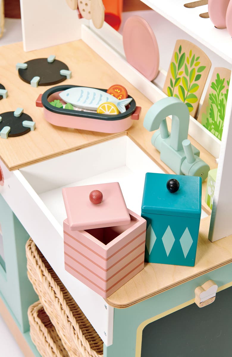 Tender Leaf Toys Mini Chef Wooden Kitchen Range Playset, Alternate, color, Multi