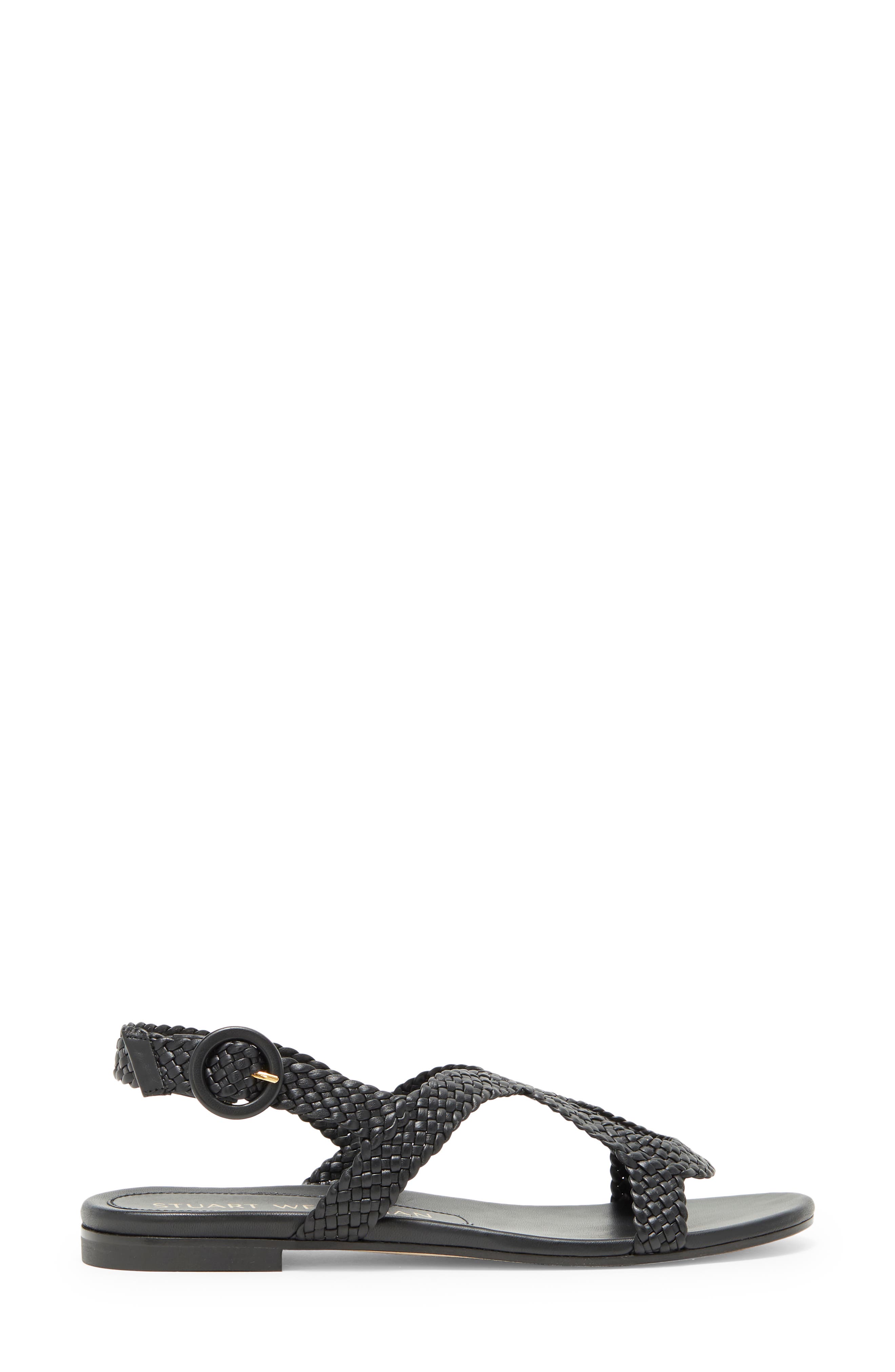 Stuart Weitzman Teodora Braided Metallic Slingback Sandal, Alternate, color, 