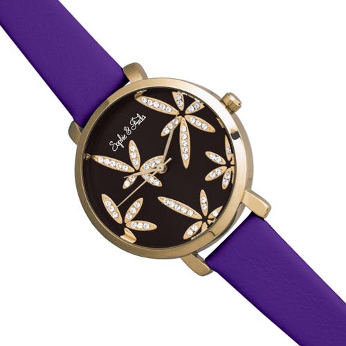 Sophie And Freda Sophie & Freda Key West Leather-band Watch W/swarovski Crystals In Multi
