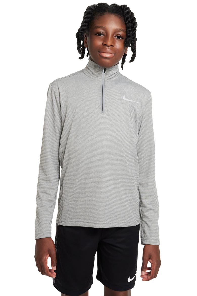 Kids' Dri-FIT Pullover, Main, color, HEATHER/ SILVER