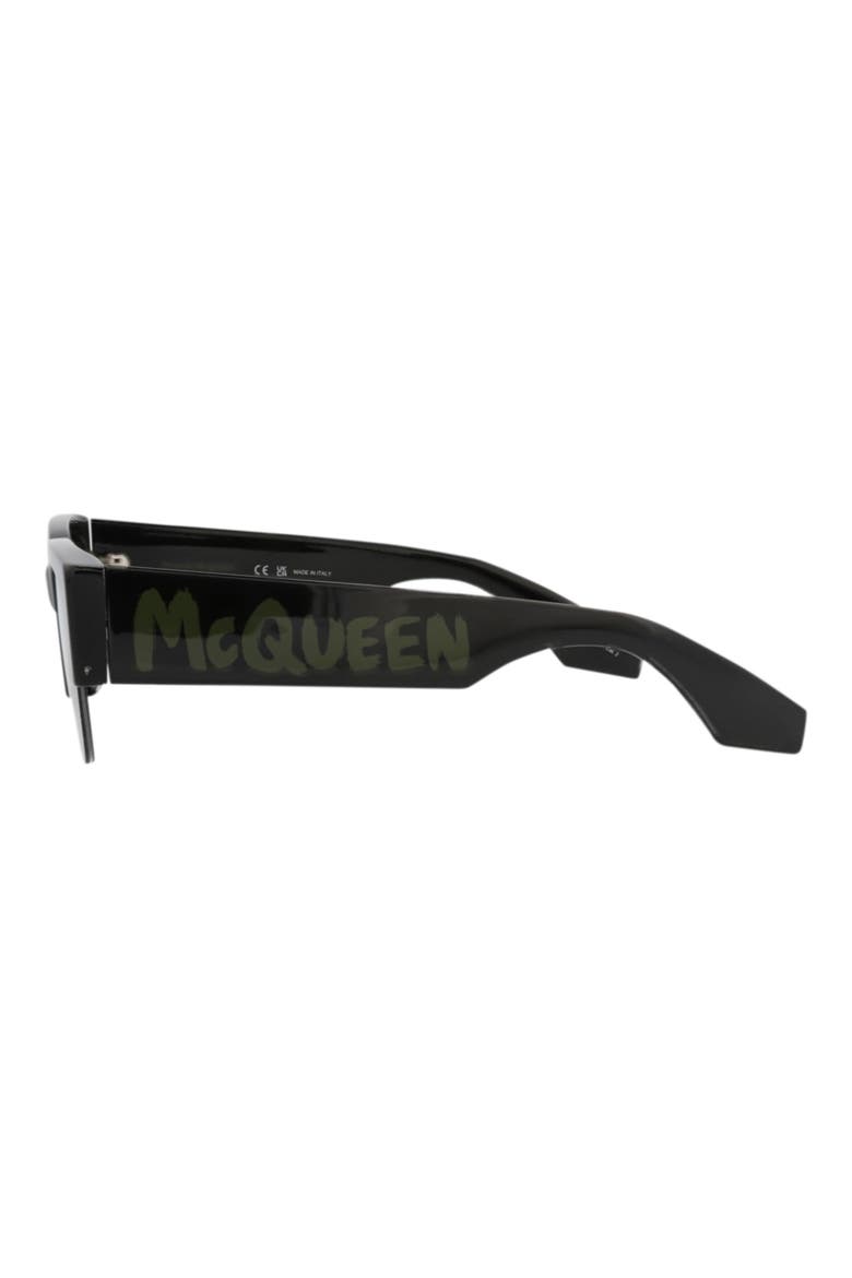 54mm Half Rim Rectangular Sunglasses, Alternate, color, BLACK BLACK GREEN