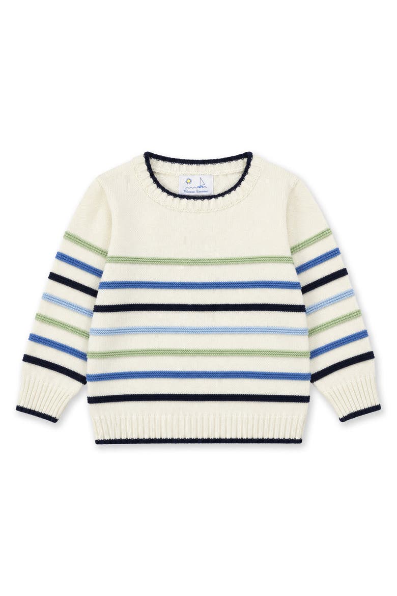 Sweater with Raised Stripes, Main, color, Ivory Multi Stripe