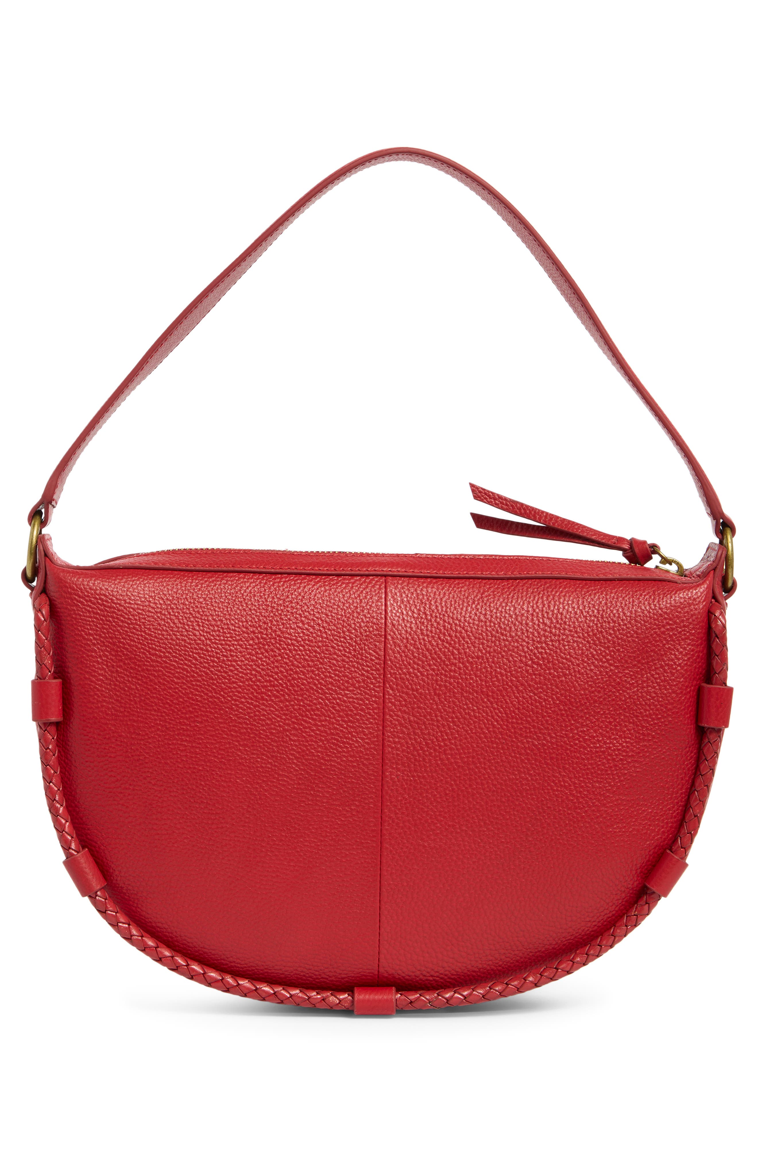 Zila Leather Shoulder Bag, Alternate, color, SALSA