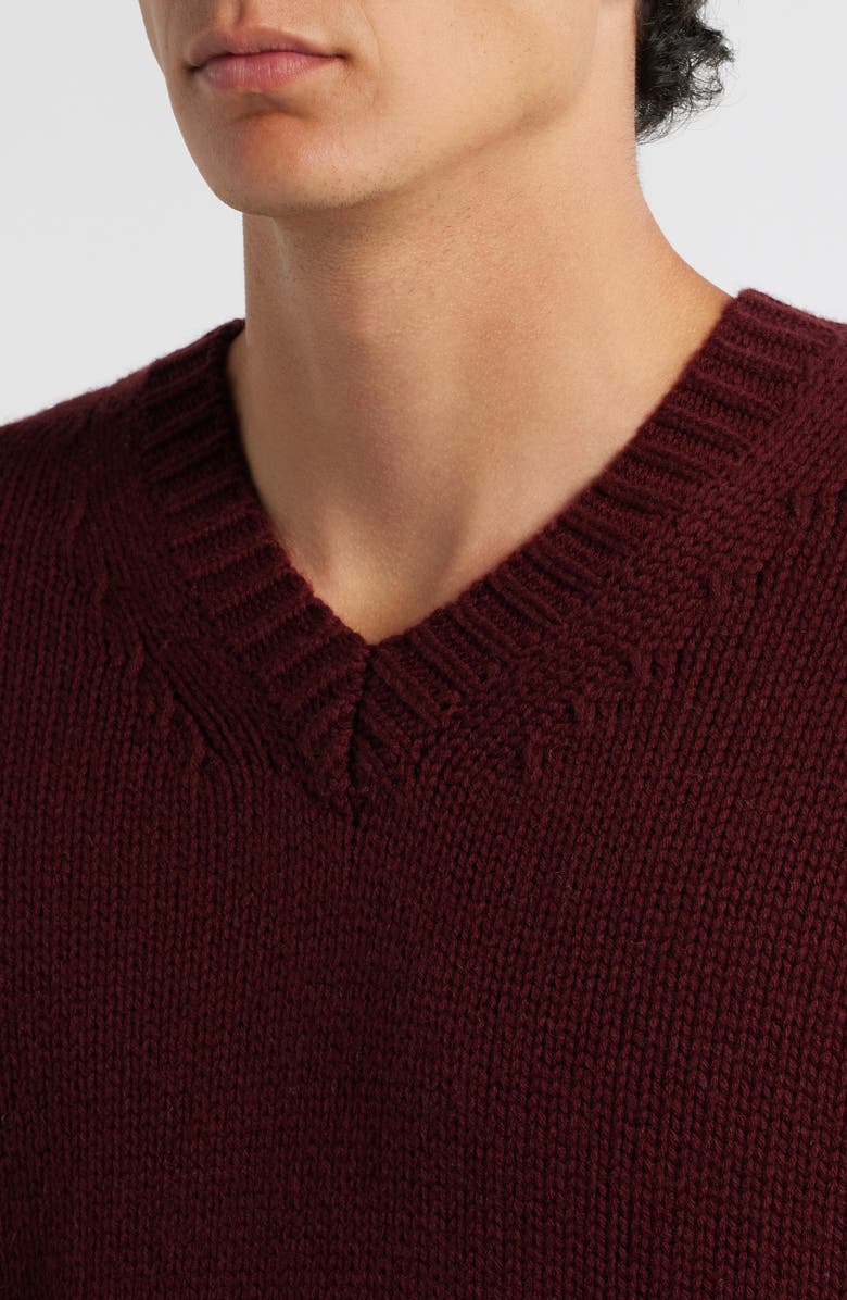 FRAME Oversize Wool & Cashmere Crewneck Sweater, Alternate, color, Burgundy