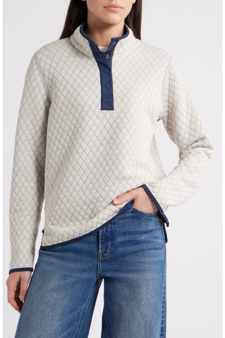 Corbet Quilted Reversible Pullover, Alternate, color, NAVY/ OAT