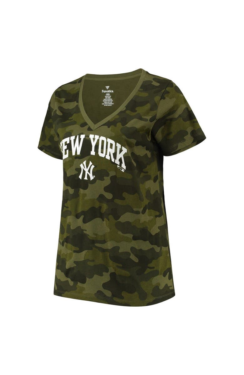 PROFILE Women's Gerrit Cole Camo New York Yankees Player V-Neck T-Shirt, Alternate, color,