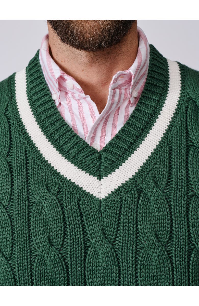 Aubin Everby V-Neck Cricket Slipover Vest, Alternate, color, Green