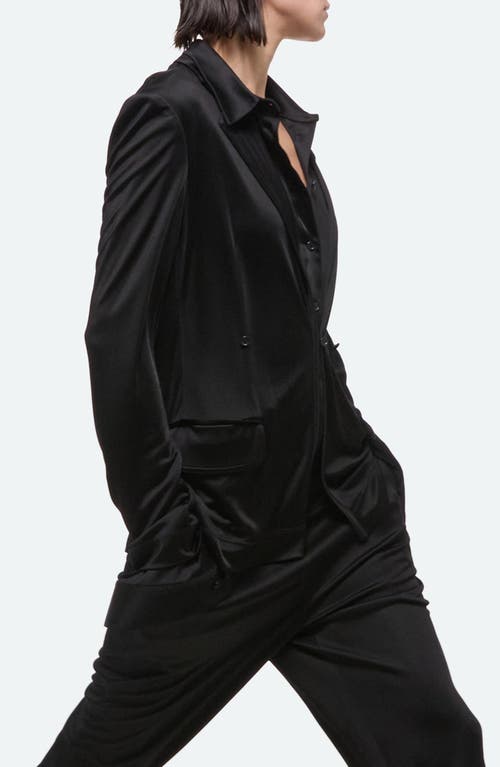 Helmut Lang Fluid Liquid Classic Blazer In Black
