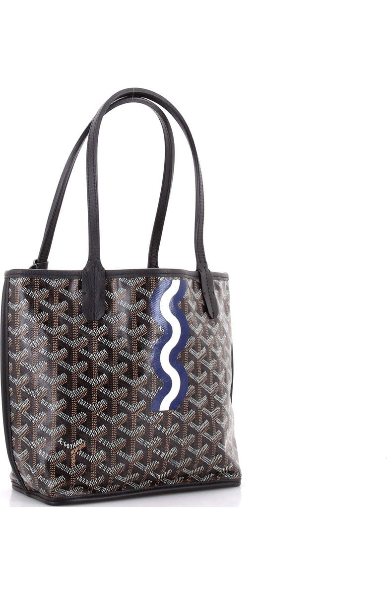 Pre-Owned Goyard Anjou Reversible Tote Printed Coated Canvas Mini, Alternate, color, Black