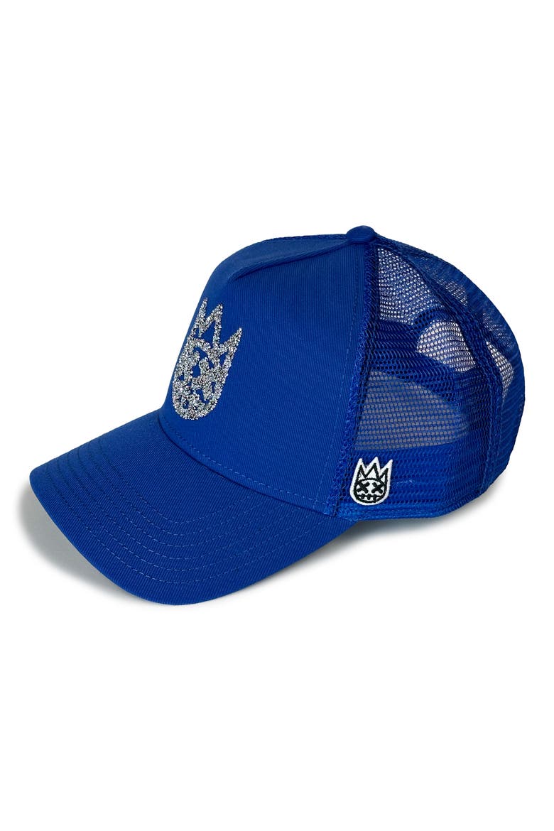 Crystal Shimuchan Logo Trucker Hat, Main, color, BLUE