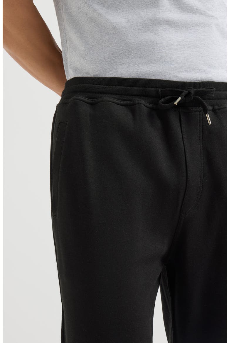 Cotton, cashmere and silk French terry double cloth trousers, Alternate, color, Black