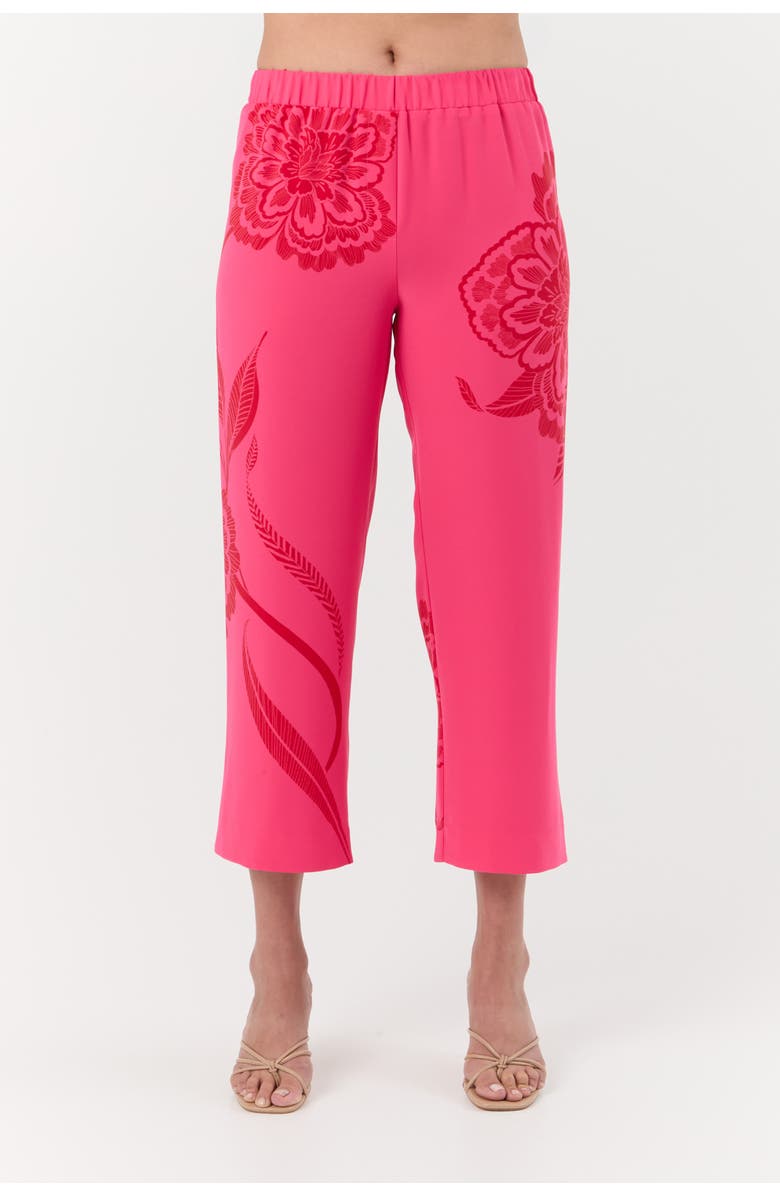 Trina Turk Statue Pull On Cropped Pant, Main, color, Rosewater/Reina Red