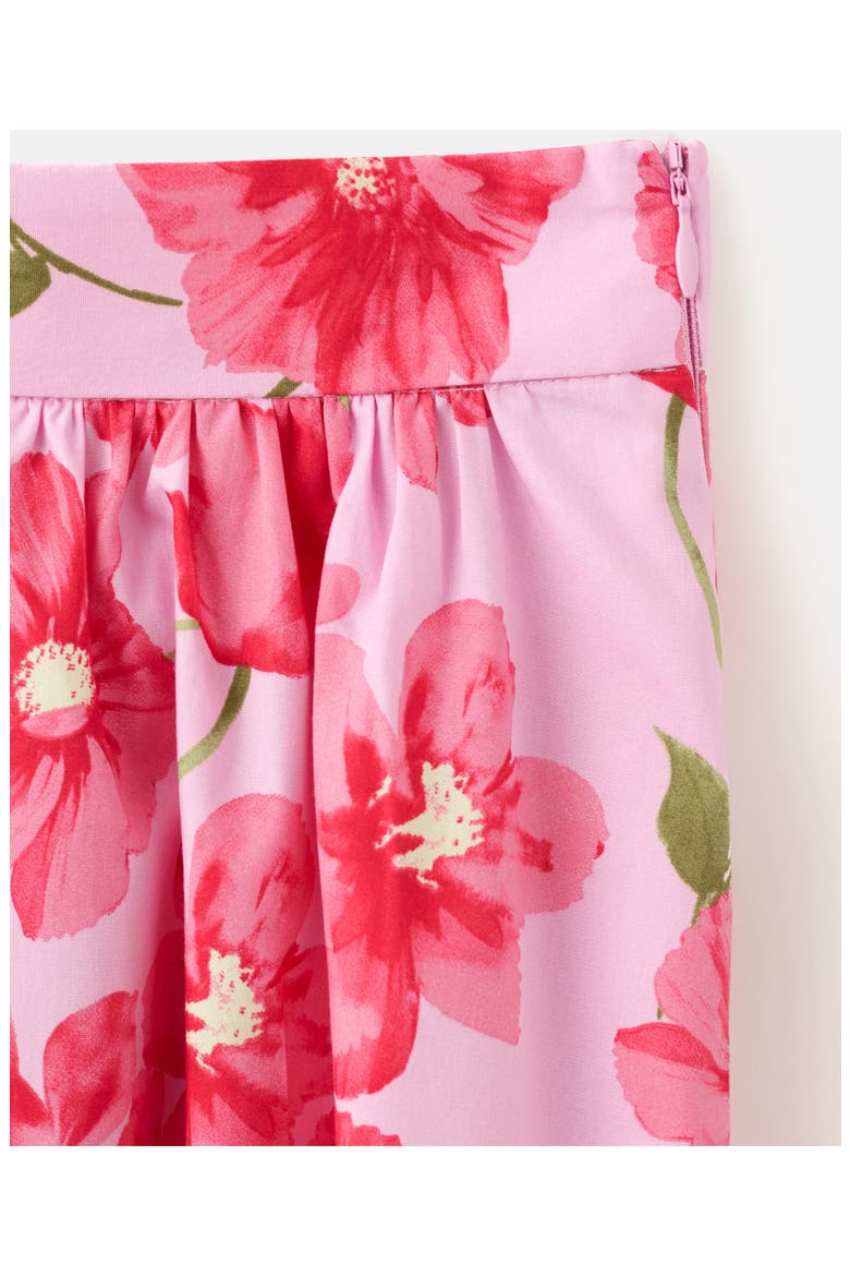 Floral Cotton Midi Skirt, Alternate, color, PINK