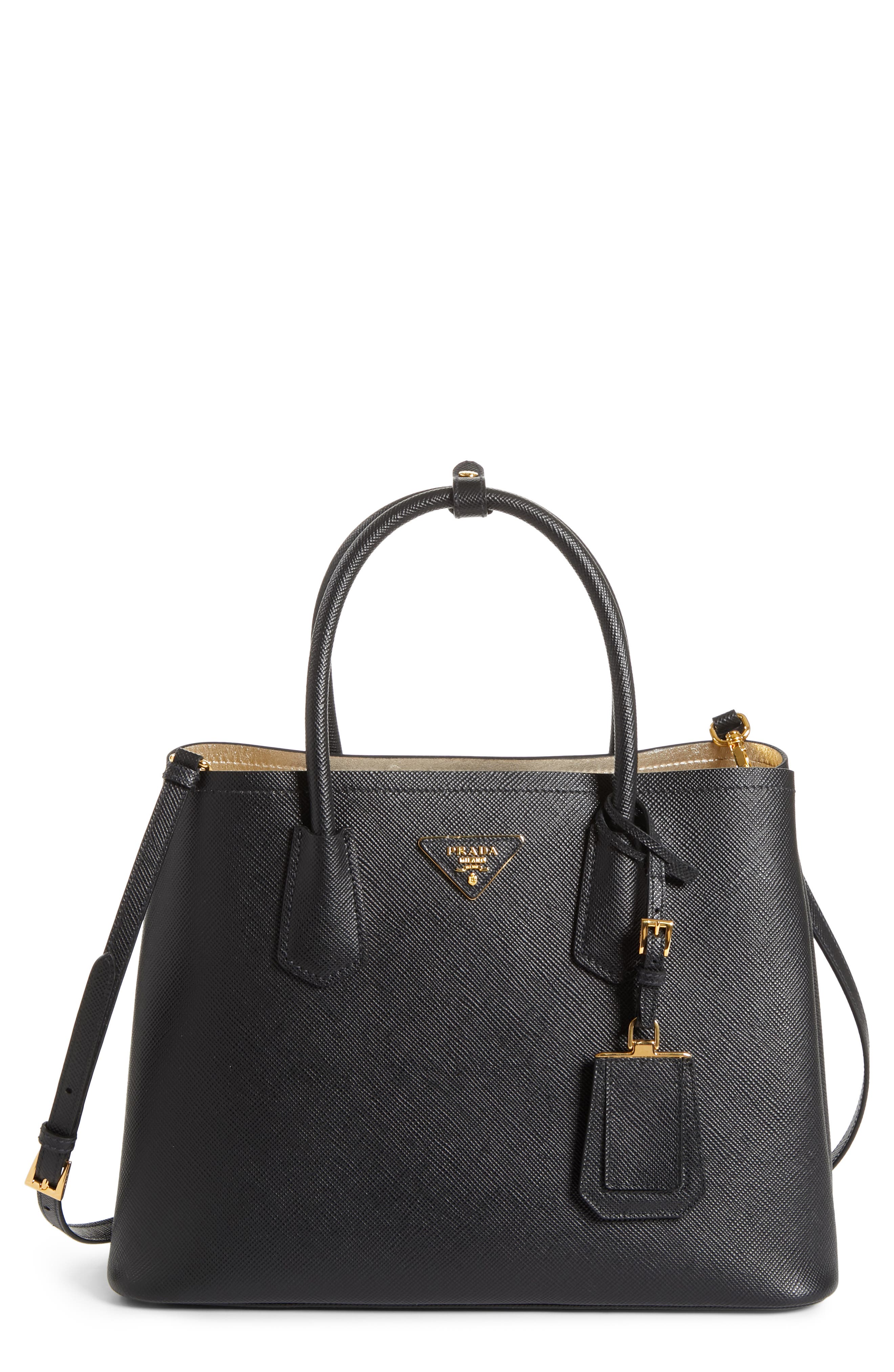 Prada Double Medium Saffiano Leather Tote, Main, color, 