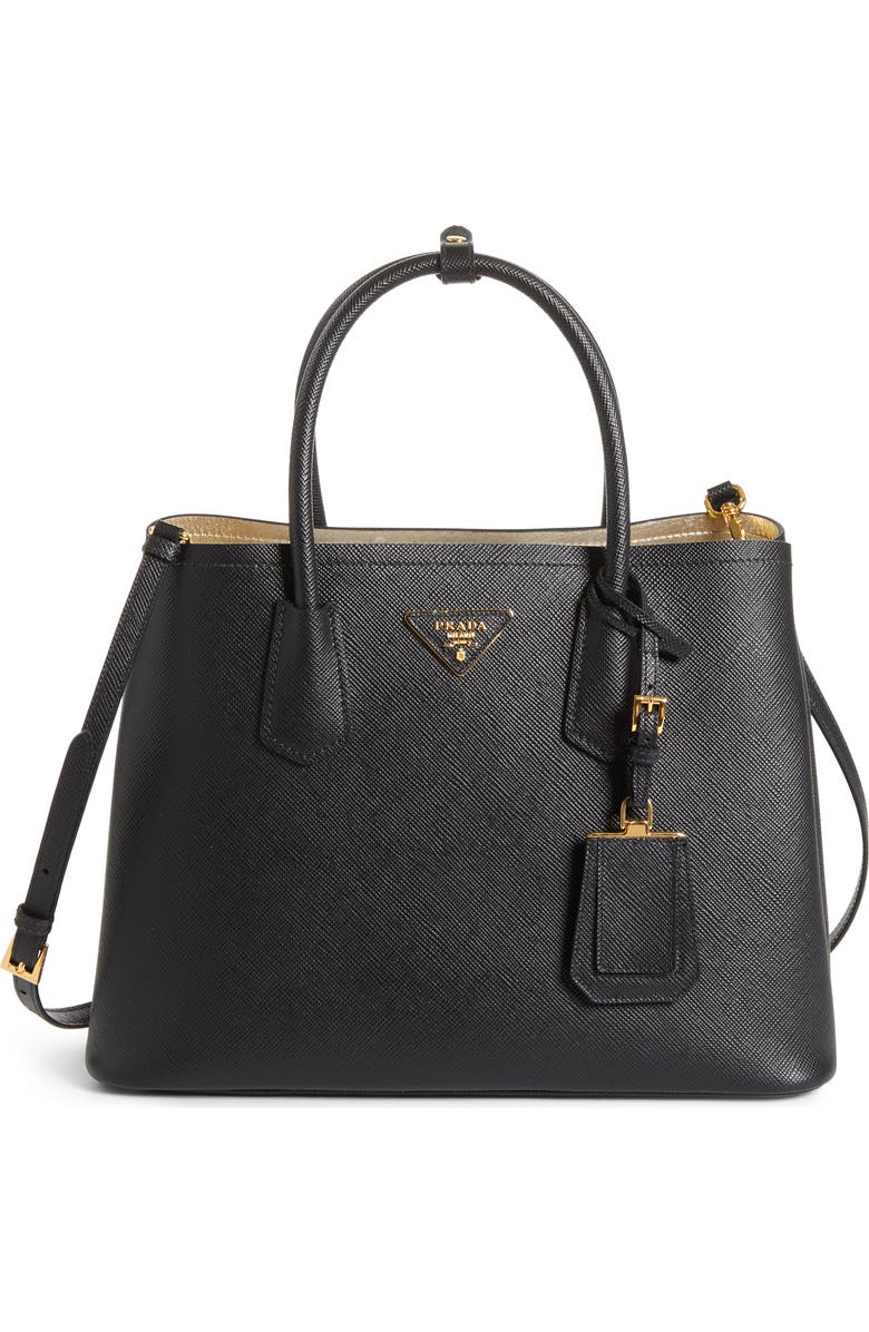 Prada Double Medium Saffiano Leather Tote, Main, color,