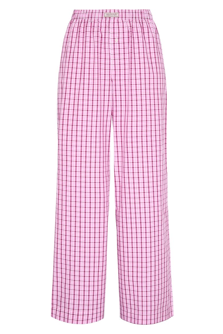 Kickback Casuals Sleep Pants, Alternate, color, TULIP PINK PLAID BEHAVIOR